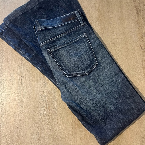 Agolde Women's Dark Blue Flared Jeans - Brand New - Picture 9 of 9